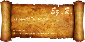 Szpevák Rita névjegykártya